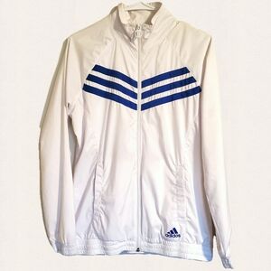 Adidas White and Blue Track Jacket